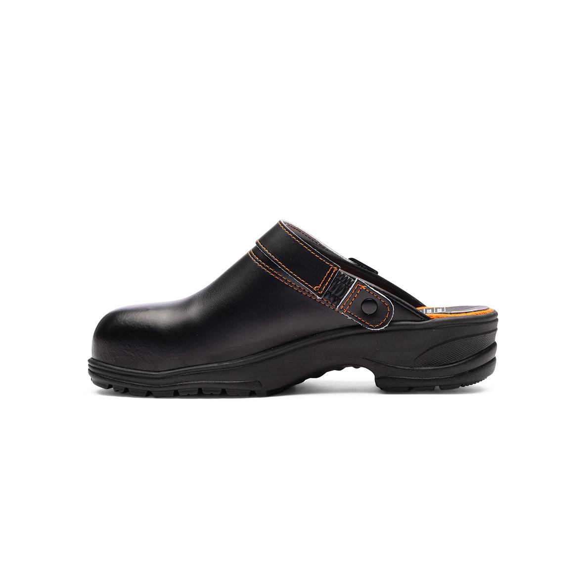 Svart skyddstoffel Monitor Ymer 1000090 med öppen häl och tjock sula