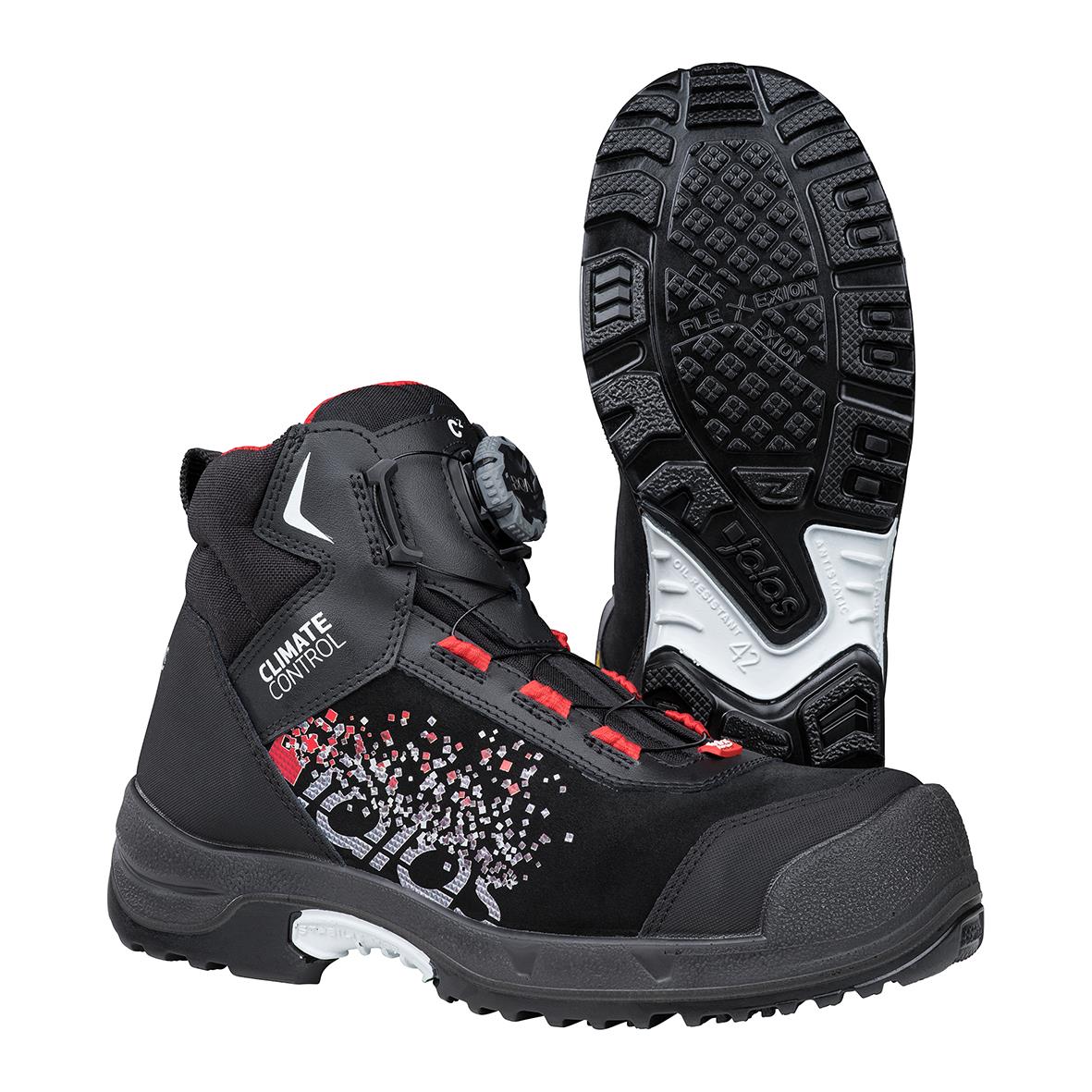 Skyddskänga Jalas 2718 i svart med röda detaljer och robust sula för arbetsmiljö