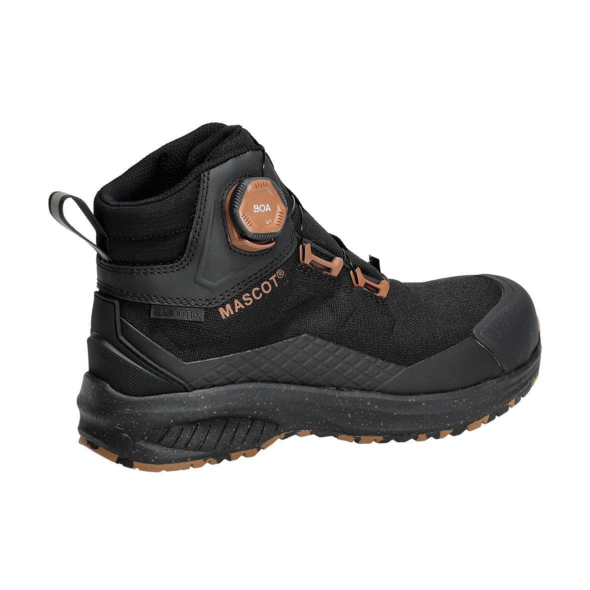 Svart skyddskänga Mascot F1602-702 i storlek 46 med robust sula och ankelskydd