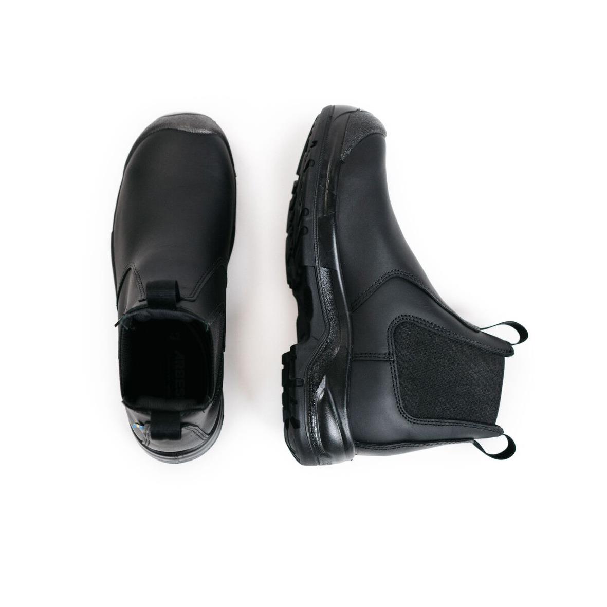 Svarta skyddskängor Arbesko 532 Chelsea Pro Svart 36 sett framifrån och från sidan