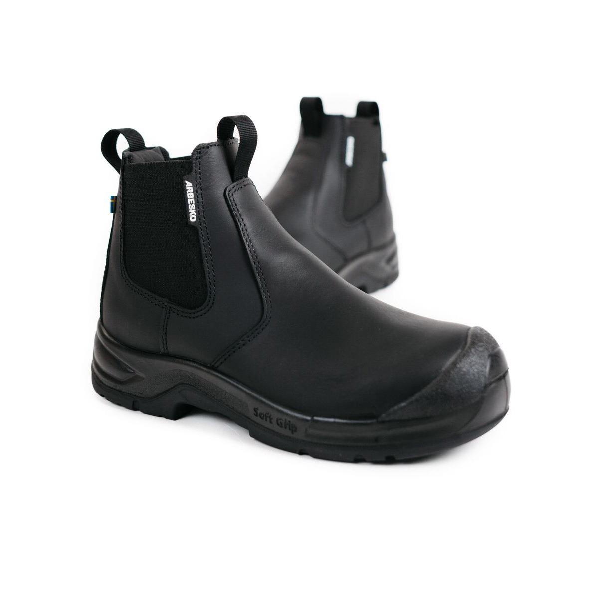 Svarta skyddskängor Arbesko 532 Chelsea Pro Svart 36 med robust sula och elastiska sidogångar
