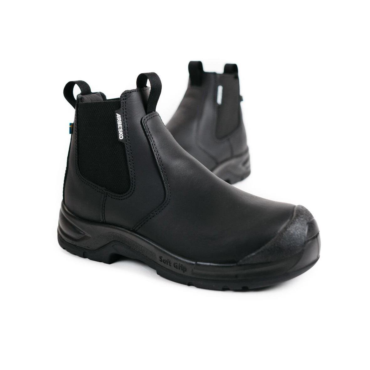 Svarta skyddskängor Arbesko 532 Chelsea Pro Svart 36 med robust sula och elastiska sidogångar