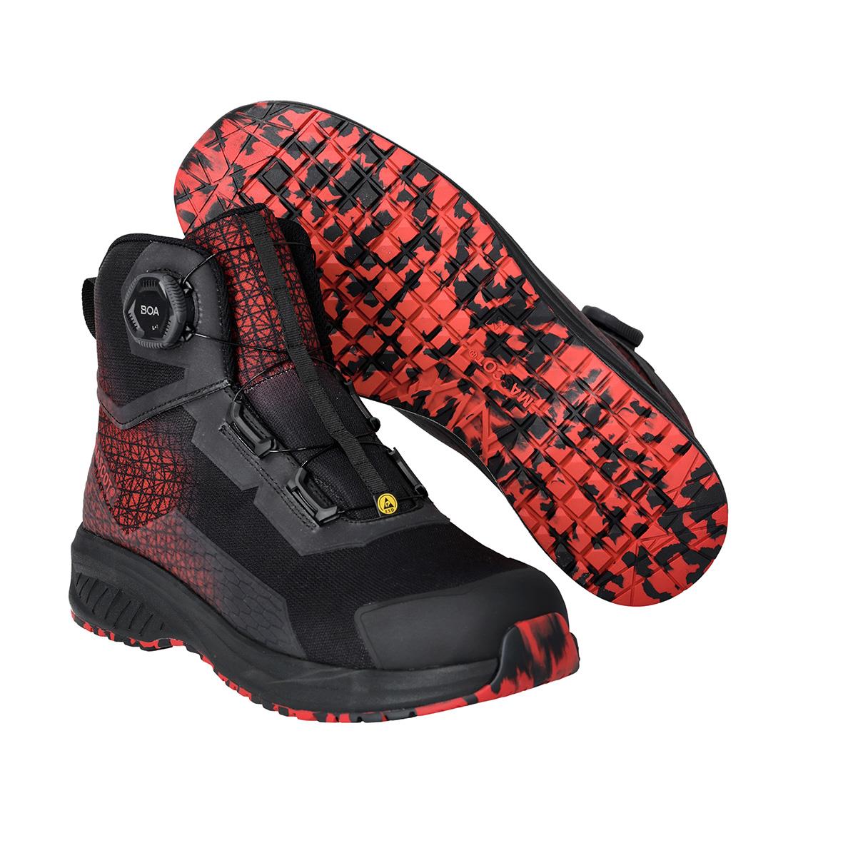 Skyddskänga Mascot F1502-909 S3S-BOA Svart/Röd med mönstrad sula
