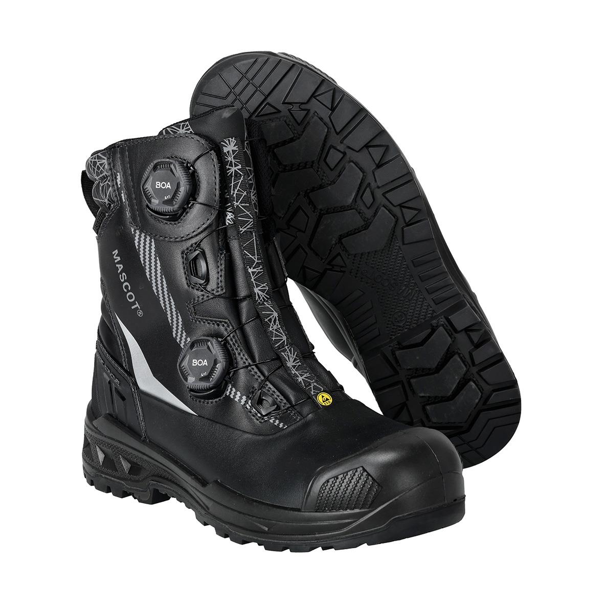 Svart skyddskänga Mascot F1304 S7S BOA med robust sula och snörning