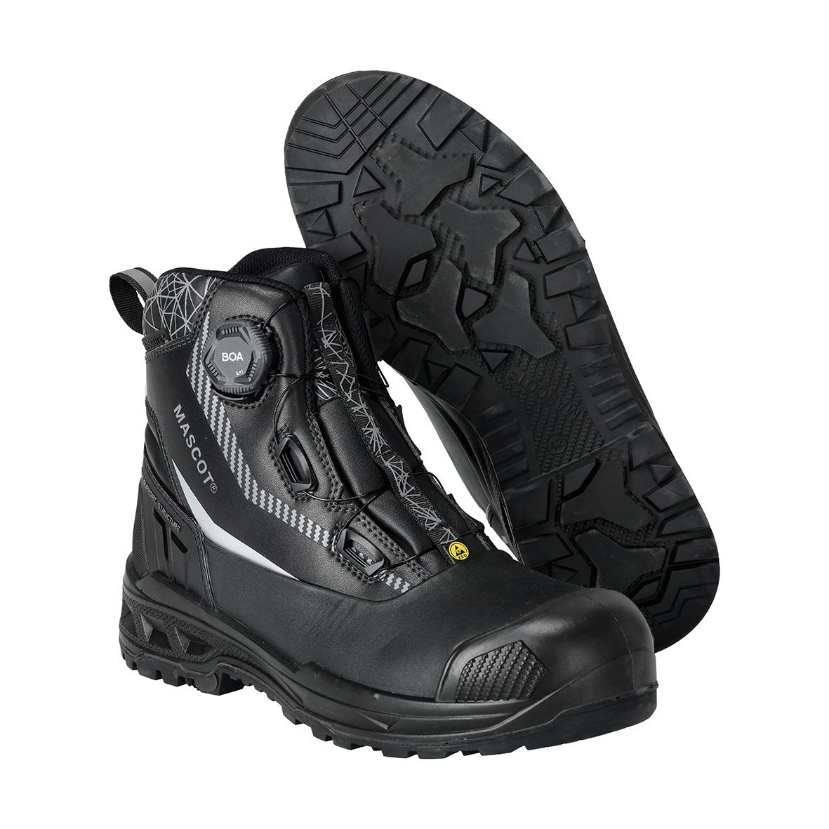 Svart skyddskänga Mascot F1305 S7S BOA i storlek 46 med robust sula och snörning