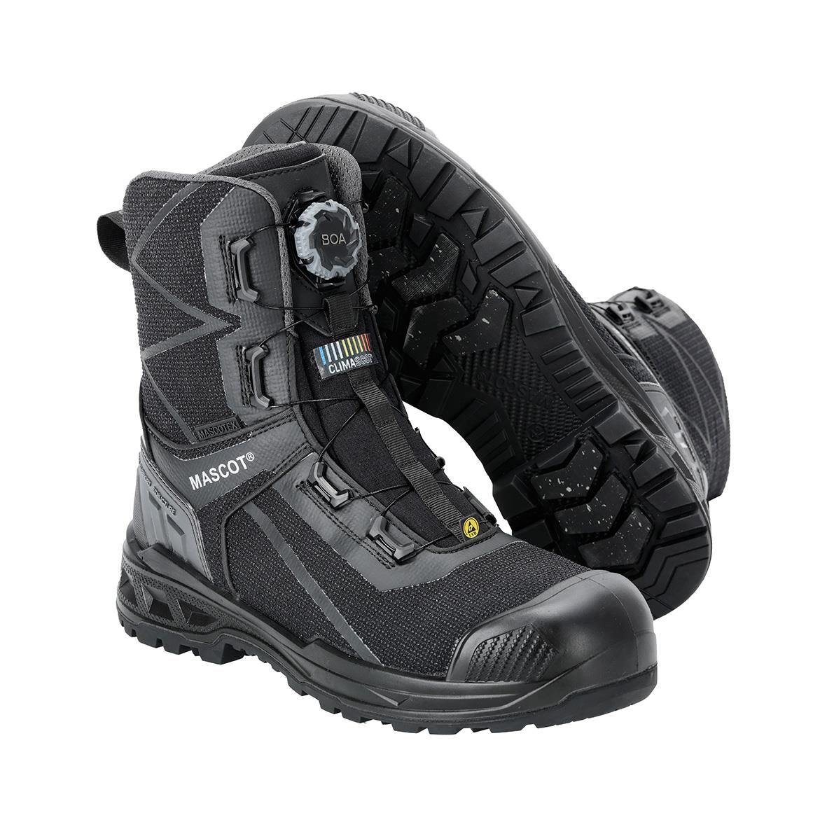 Svart skyddskänga Mascot F1104 S7S Boa i storlek 41 med robust sula och snörning