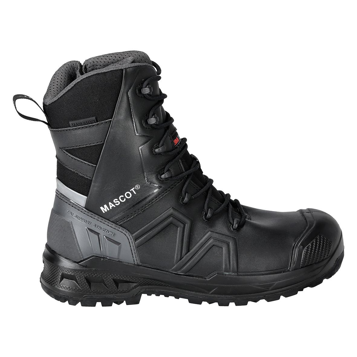 Svart skyddskänga Mascot F1107 S7S med snörning och robust sula, storlek 42
