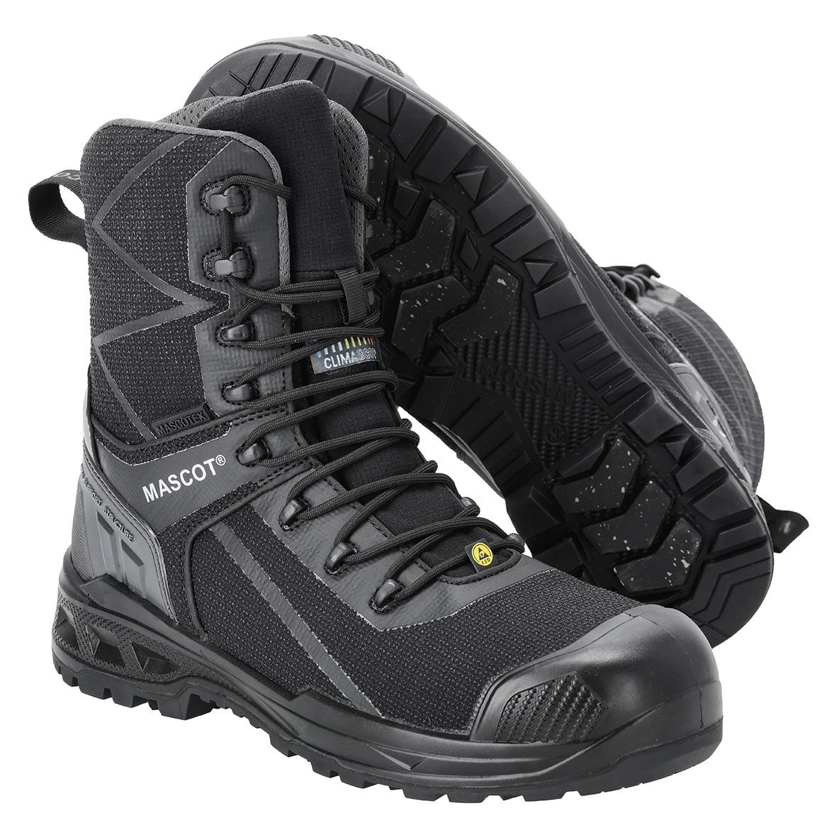 Svarta skyddskängor Mascot F1106 S7S med snöre och robust sula
