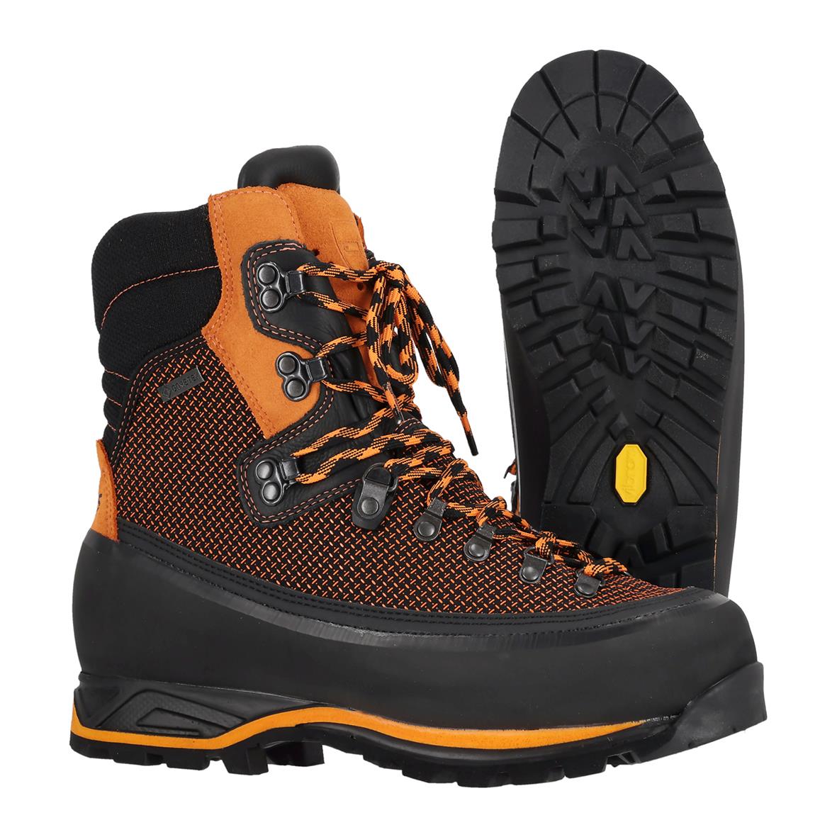 Sågskyddskänga Jalas 1988 GTX i svart och orange med robust sula