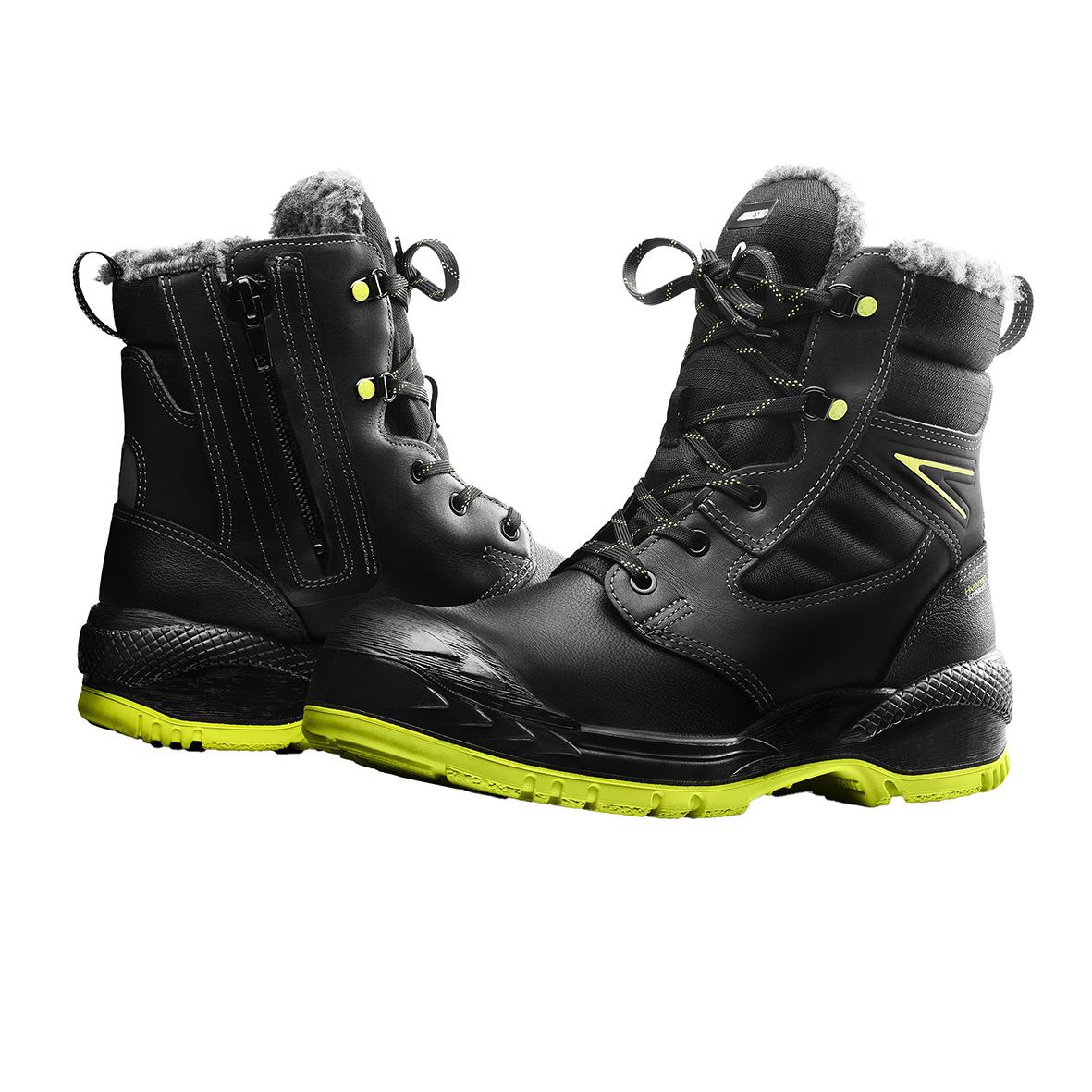 Vinterfodrade skyddsstövel Arbesko Umeå 969 i storlek 35 med svart och limefärgad sula