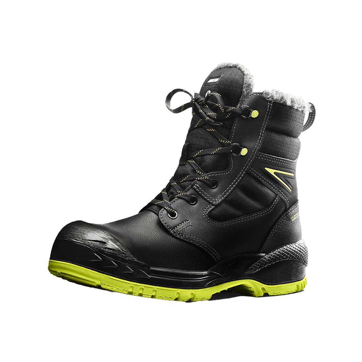 Vinterfodrad skyddsstövel Arbesko Umeå 969 i svart med grönt detaljer
