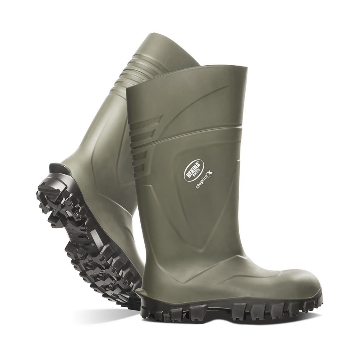 Skyddsstövel Bekina 31820 Steplite X S5 i grönt, robusta med mönstrad sula för arbetsbruk