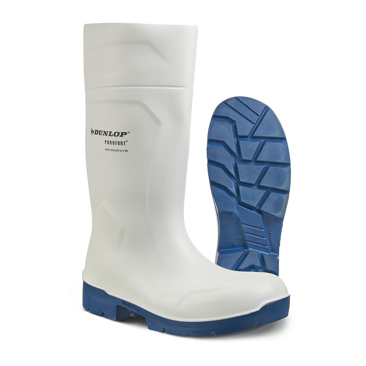 Skyddsstövel Dunlop 61131 Foodpro 40 i vitt med blå sula