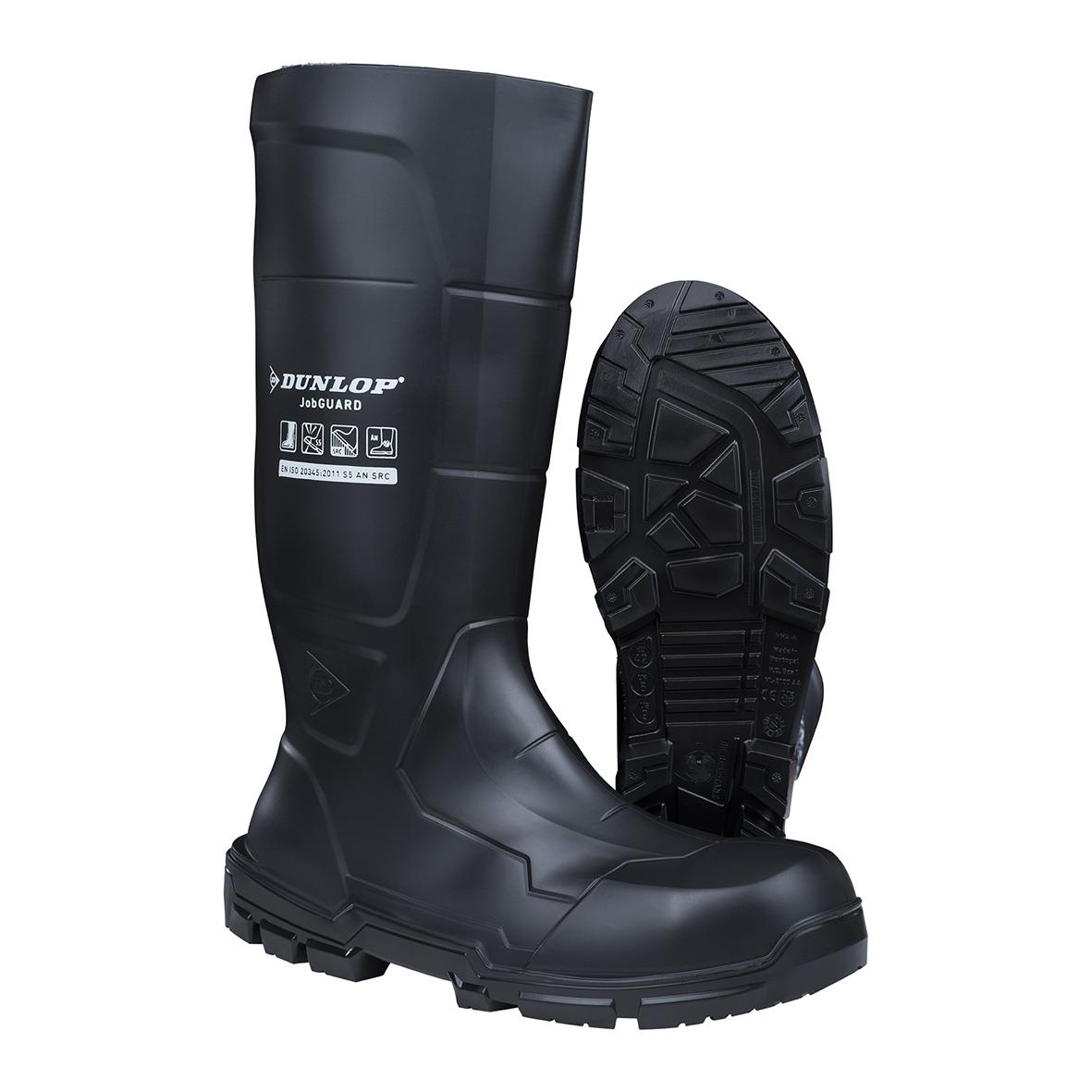 Dunlop skyddsstövel Jobguard i storlek 44, svart med robust sula