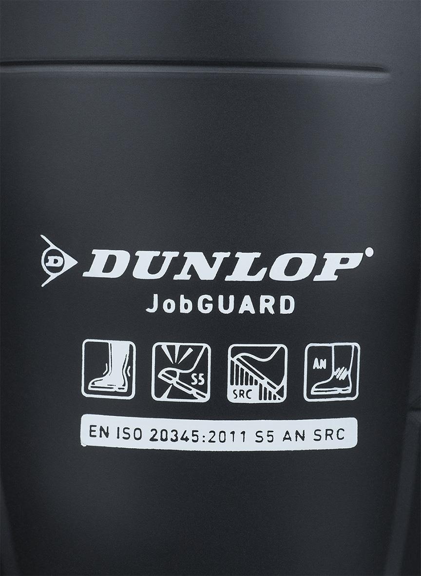 Skyddsstövel Dunlop Jobguard 44 med symboler för skydd och standard