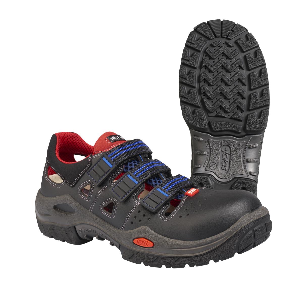 Skyddssandal Jalas 3800R Respiro i storlek 36 med svart och rött design