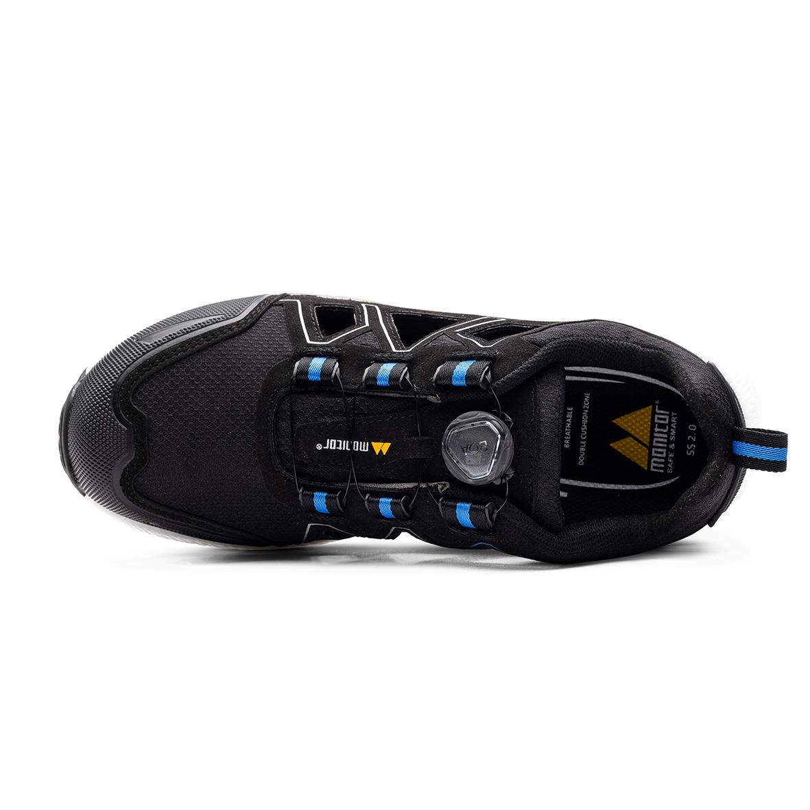 Skyddssandal Monitor 1000066 Paradox R 36 i svart med blå detaljer och reflex