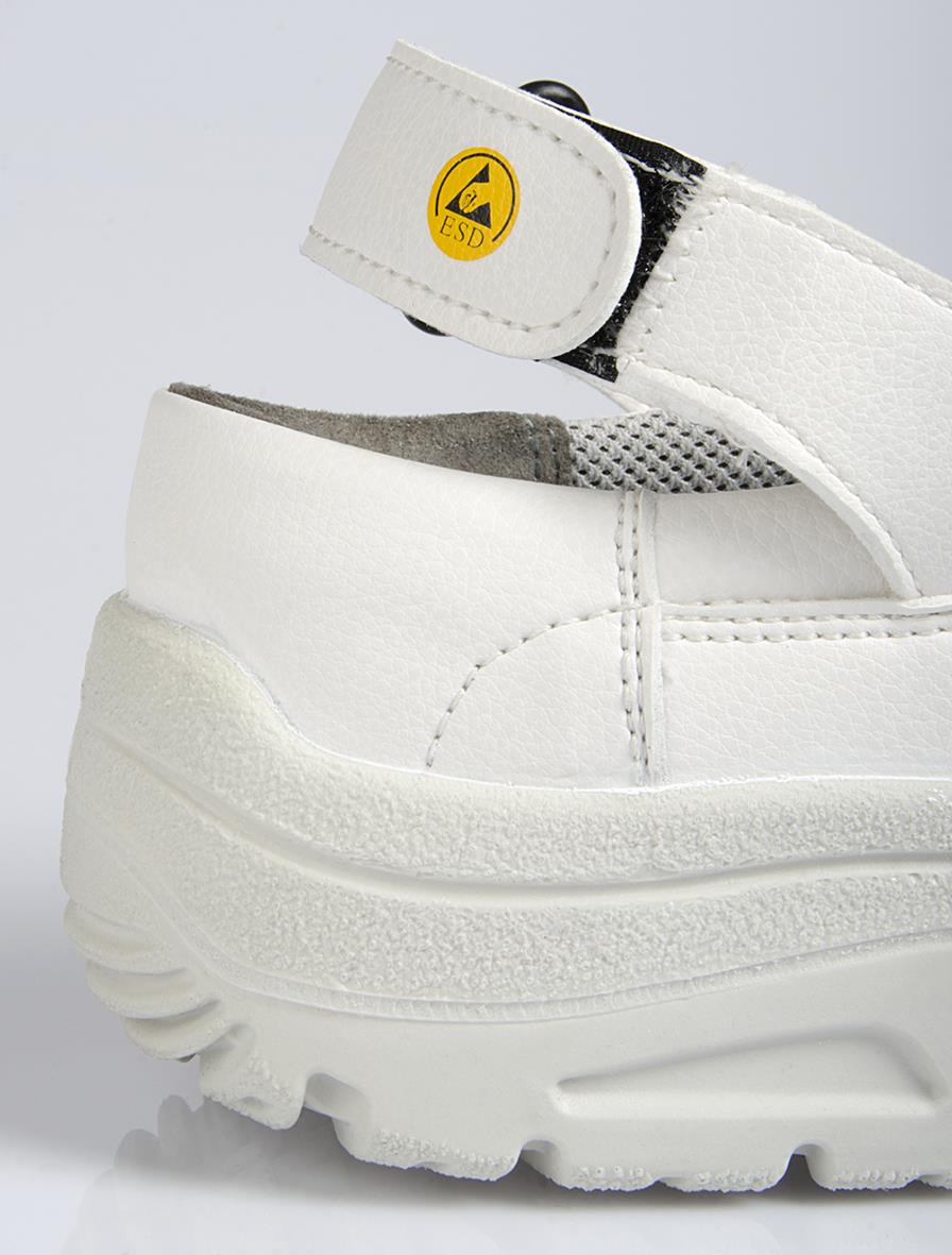 Vit skyddssandal Jalas 5012 med stl 37 och ESD-märkning