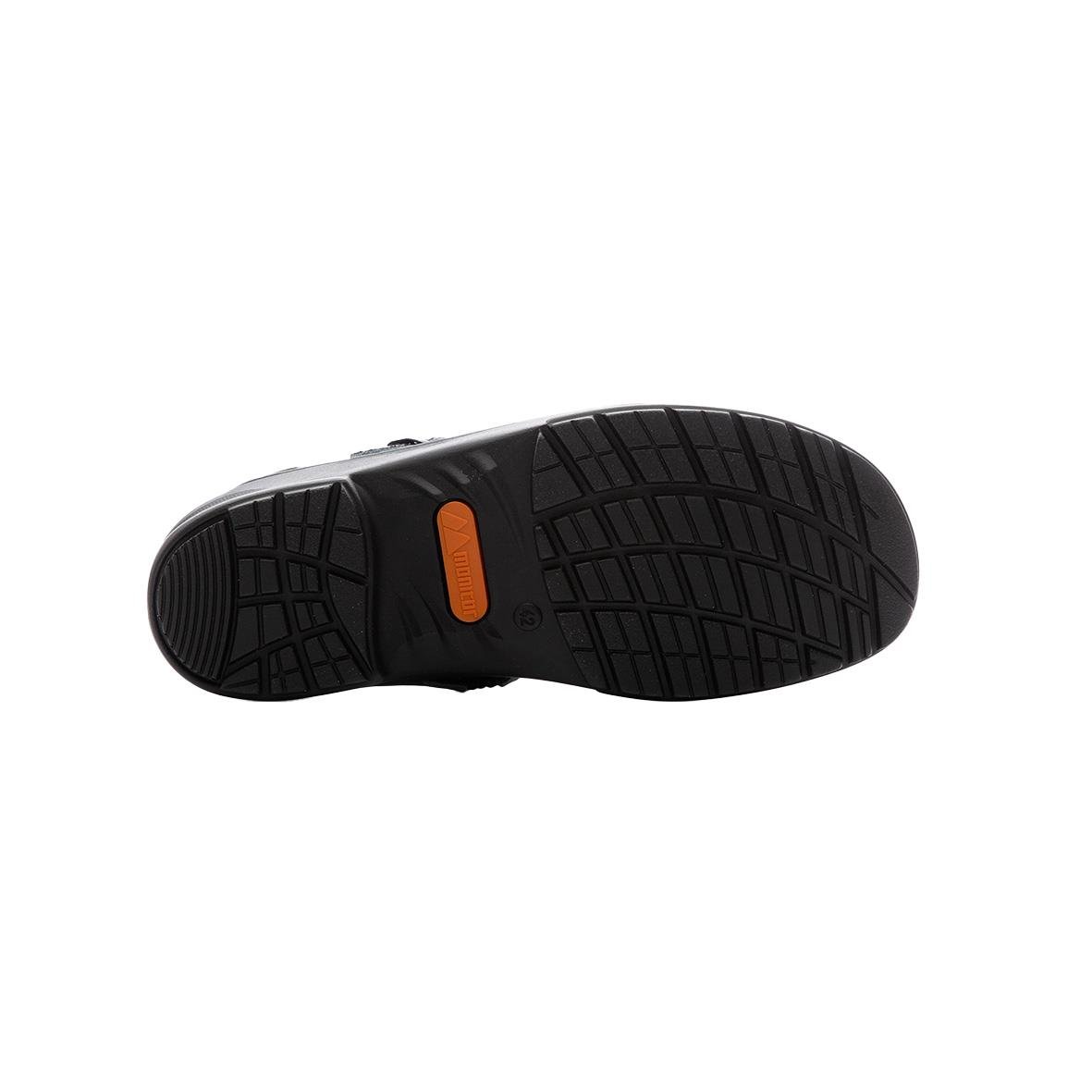 Svart Birka Hälrem Toffla Monitor med gummisula och orange detalj, storlek 35
