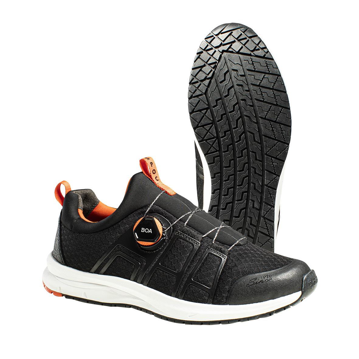 Svarta arbets- och sportskor Jalas 5362 Spoc med orange detaljer och vit sula