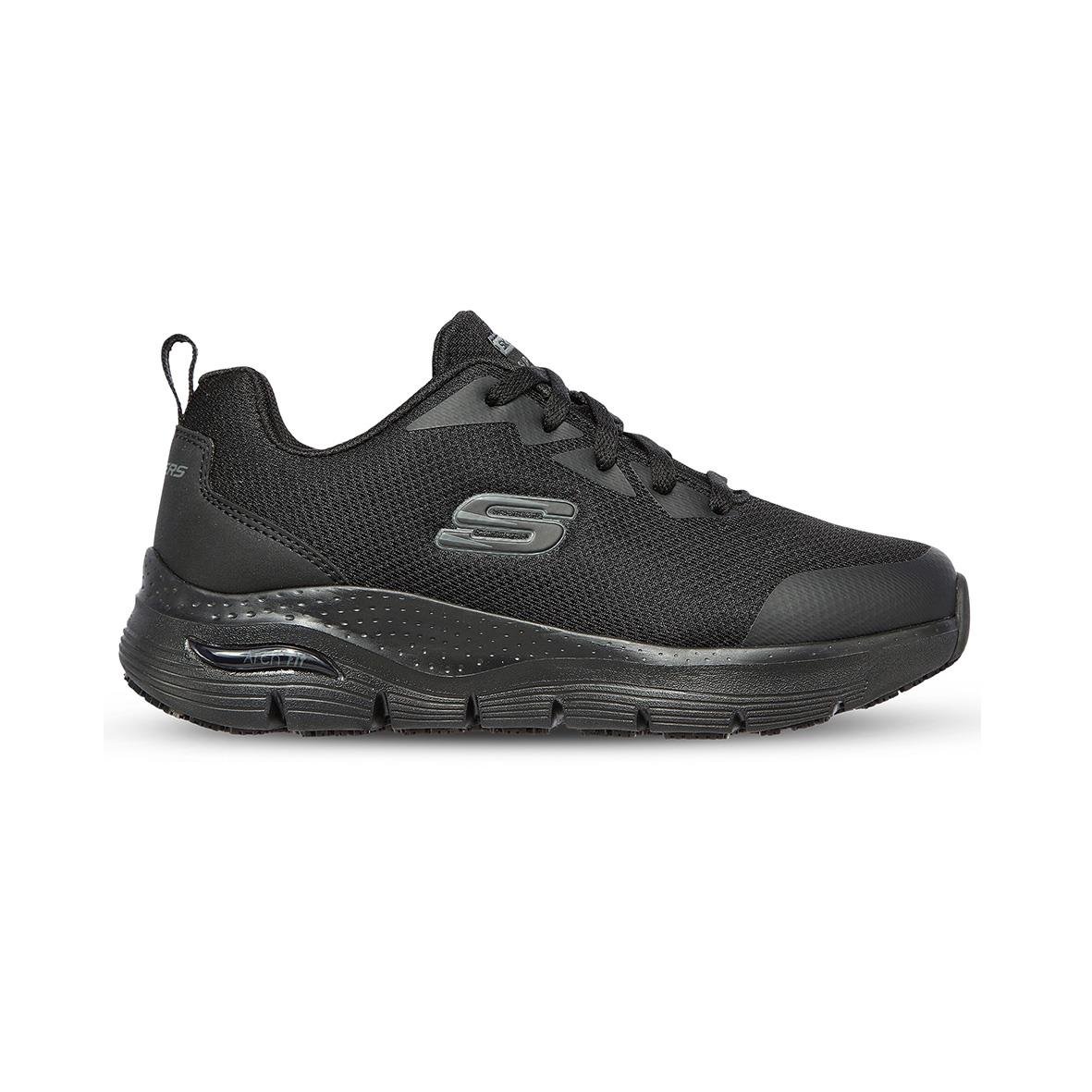 Svarta Skechers Arch Fit Work dam sneakers med tjock sula och mesh-överdel