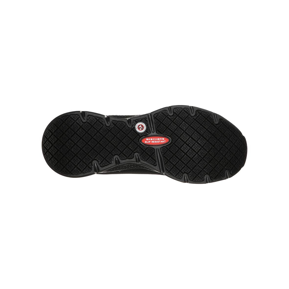 Svarta Skechers Arch Fit Work damskor med gummiyttersula sett uppifrån i storlek 35