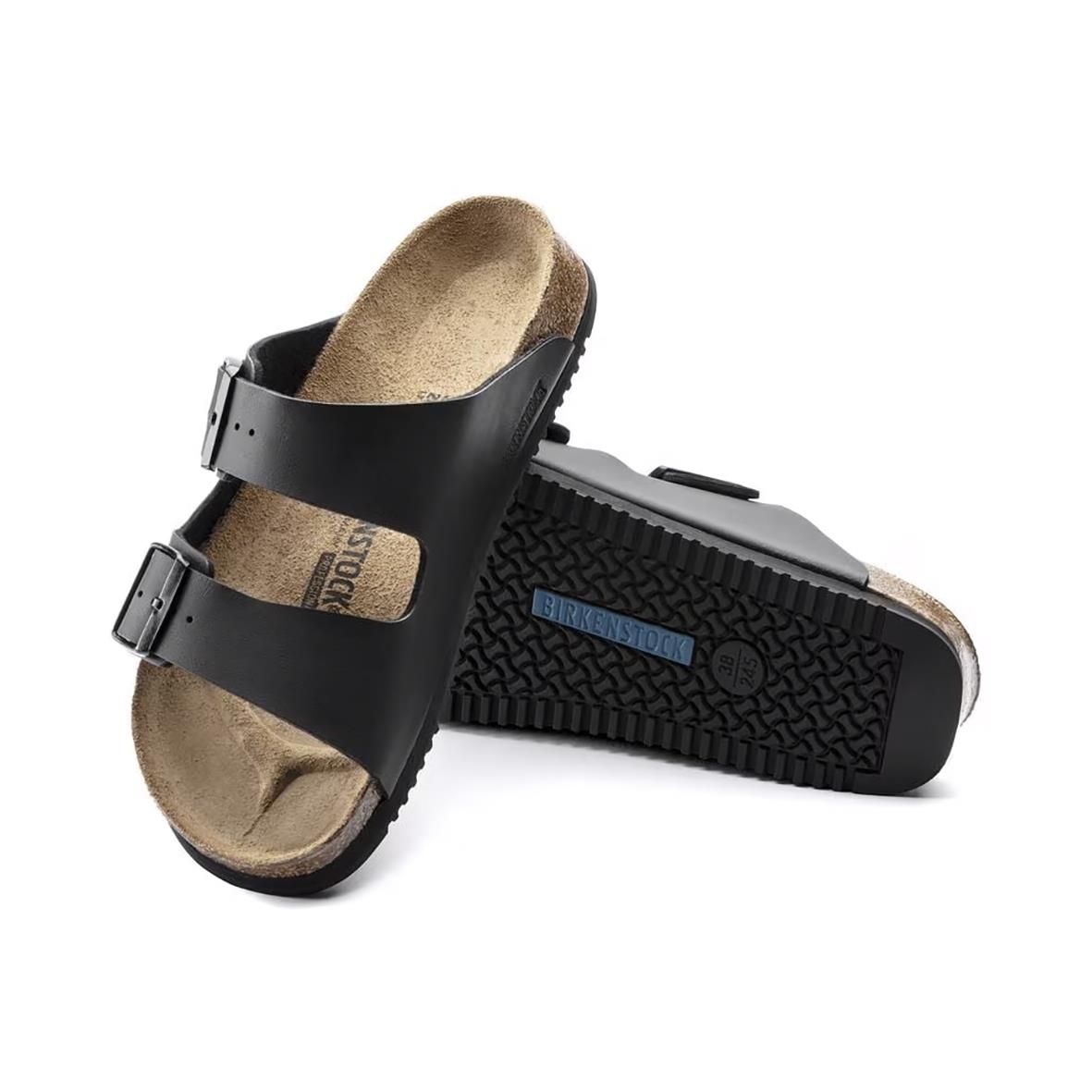 Svarta Birkenstock Arizona sandal i storlek 37 med två justerbara band och korksula