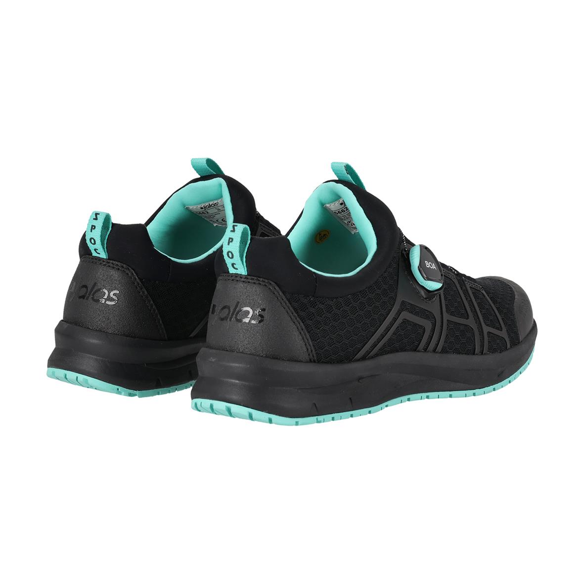 Svarta och mintgröna arbetsskor Jalas 5662 Spoc BOA 36 med snabblåsning och halkfri sula
