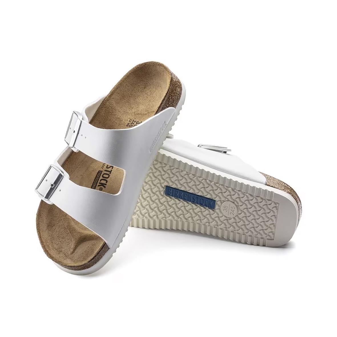 Vit Birkenstock Arizona SL BF sandal med två justerbara remmar och korksula, storlek 35