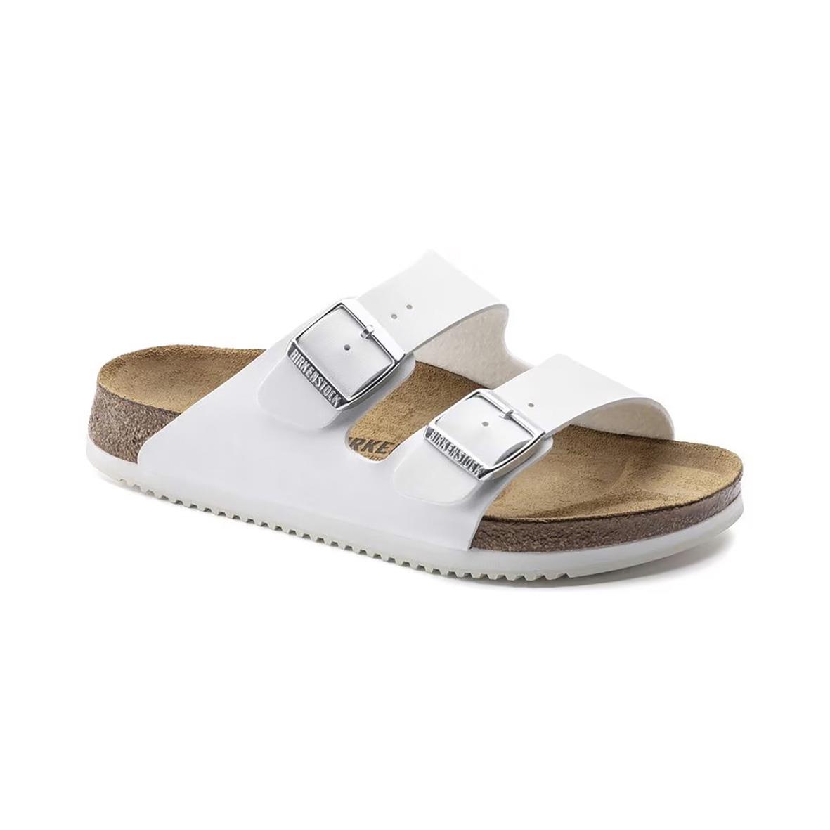 Vit Birkenstock Arizona SL BF sandal med två justerbara remmar och korksula, storlek 40