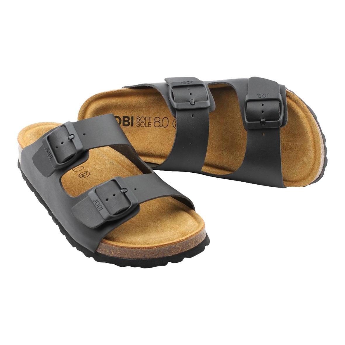 Sandaler Jobi Madrid Softsole 8.0 Svart med tre justerbara remmar och gummisula