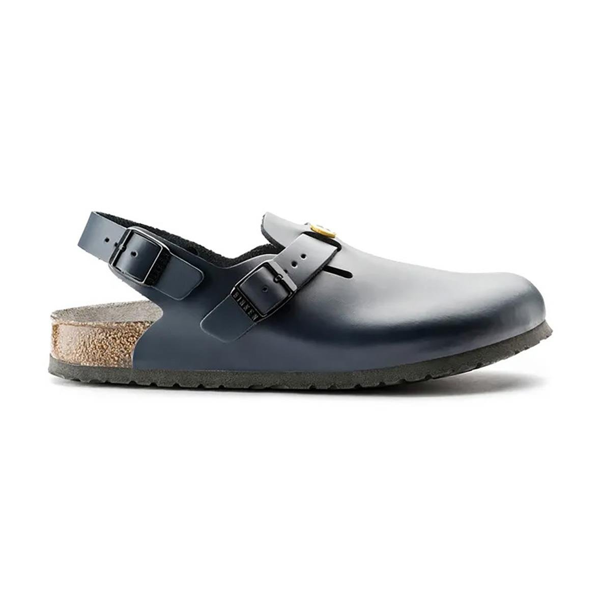 Blå Birkenstock Tokio ESD sandal med justerbar rem och korksula i storlek 44