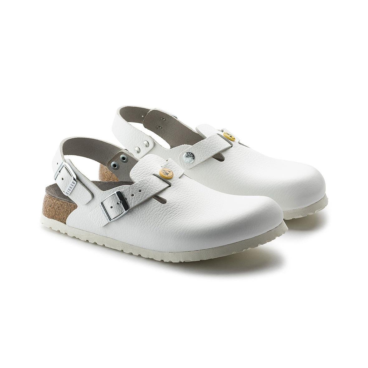 Vit sandal Birkenstock Tokio ESD Smal med remmar och buckles i storlek 36