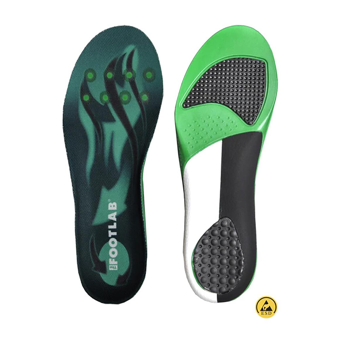 Sula Adapt 1200F Stabiliserad inläggssula för fotstöd med grönt och svart design