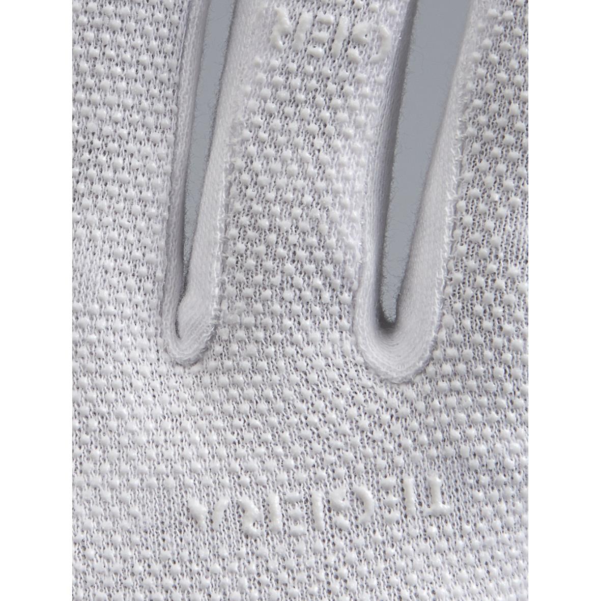 Vit textilhandske Tegera 8127 med textur och sömmar, storlek 6