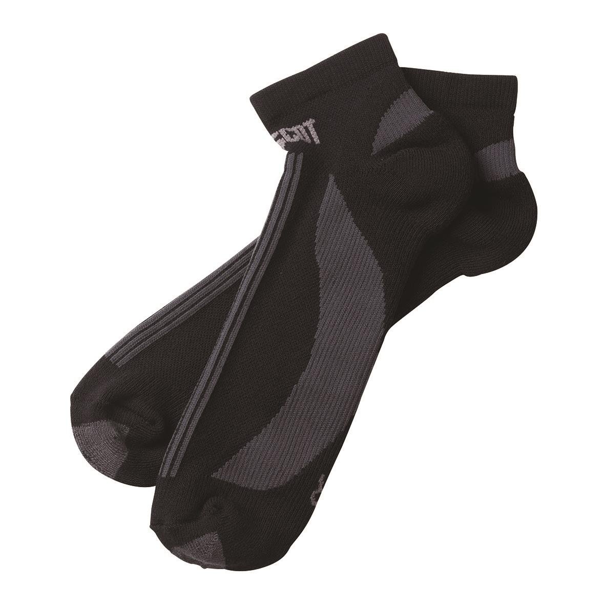 Svarta korta sportstrumpor i 3-pack med gråa detaljer, storlek 39/43