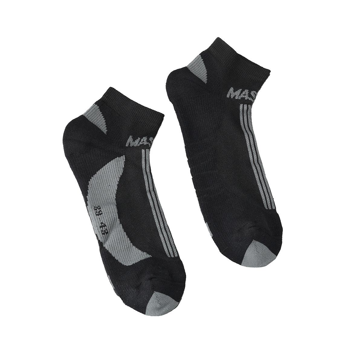 Svarta korta sportstrumpor i 3-pack med grå detaljer och Mascot-logga, storlek 39/43