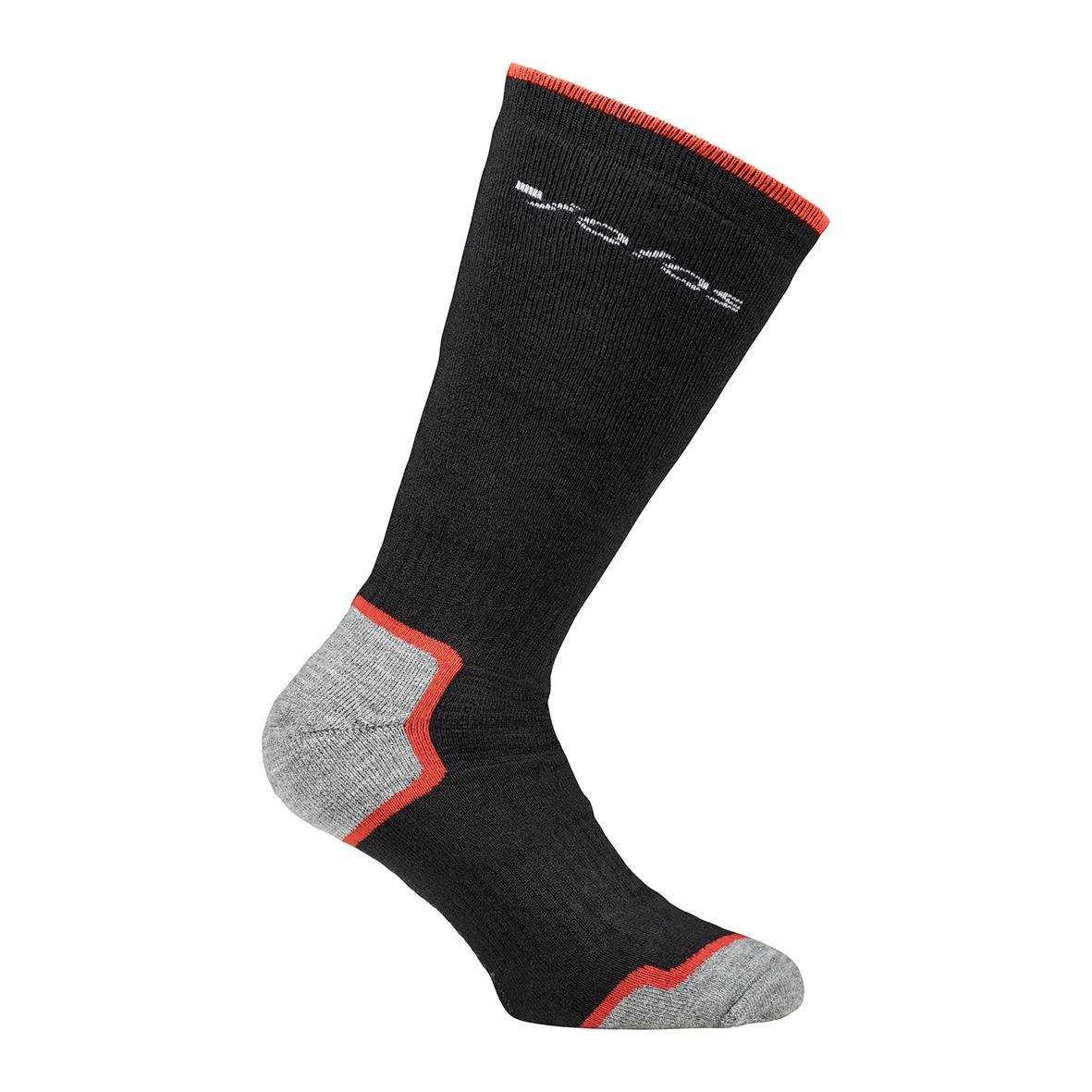 Svart och grå strumpa Jalas 8223 för storlek 46-47 med röd kant