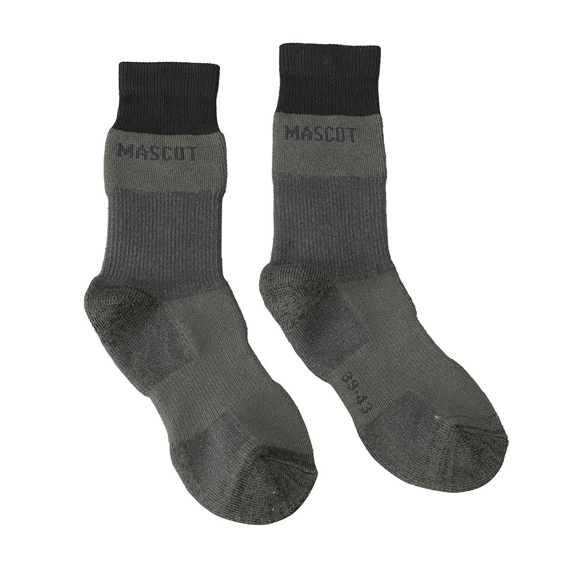 Mörkgrå och antracitfärgade strumpor med Mascot-logga, storlek 39-43