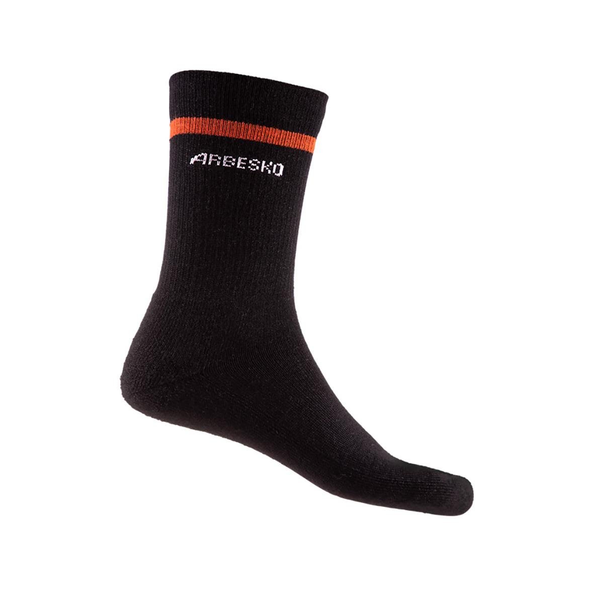 Svart och orange Arbesko strumpor i storlek 45-48