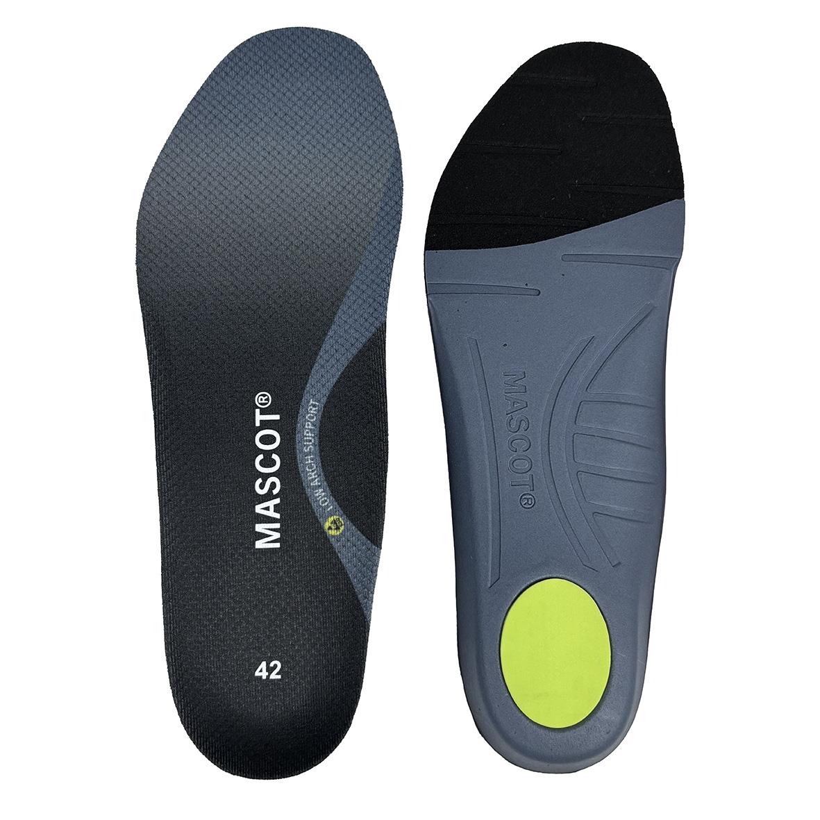 Svarta och gråa inläggssulor för skor med MASCOT och storlek 42