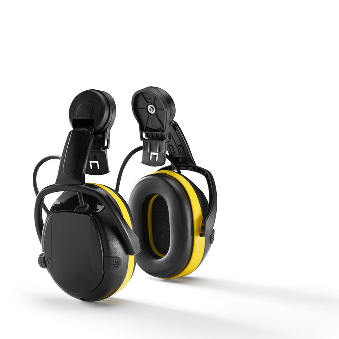 Hjälmkåpa Hellberg Secure 2C Active, hörselskydd i svart och gult med justerbara band