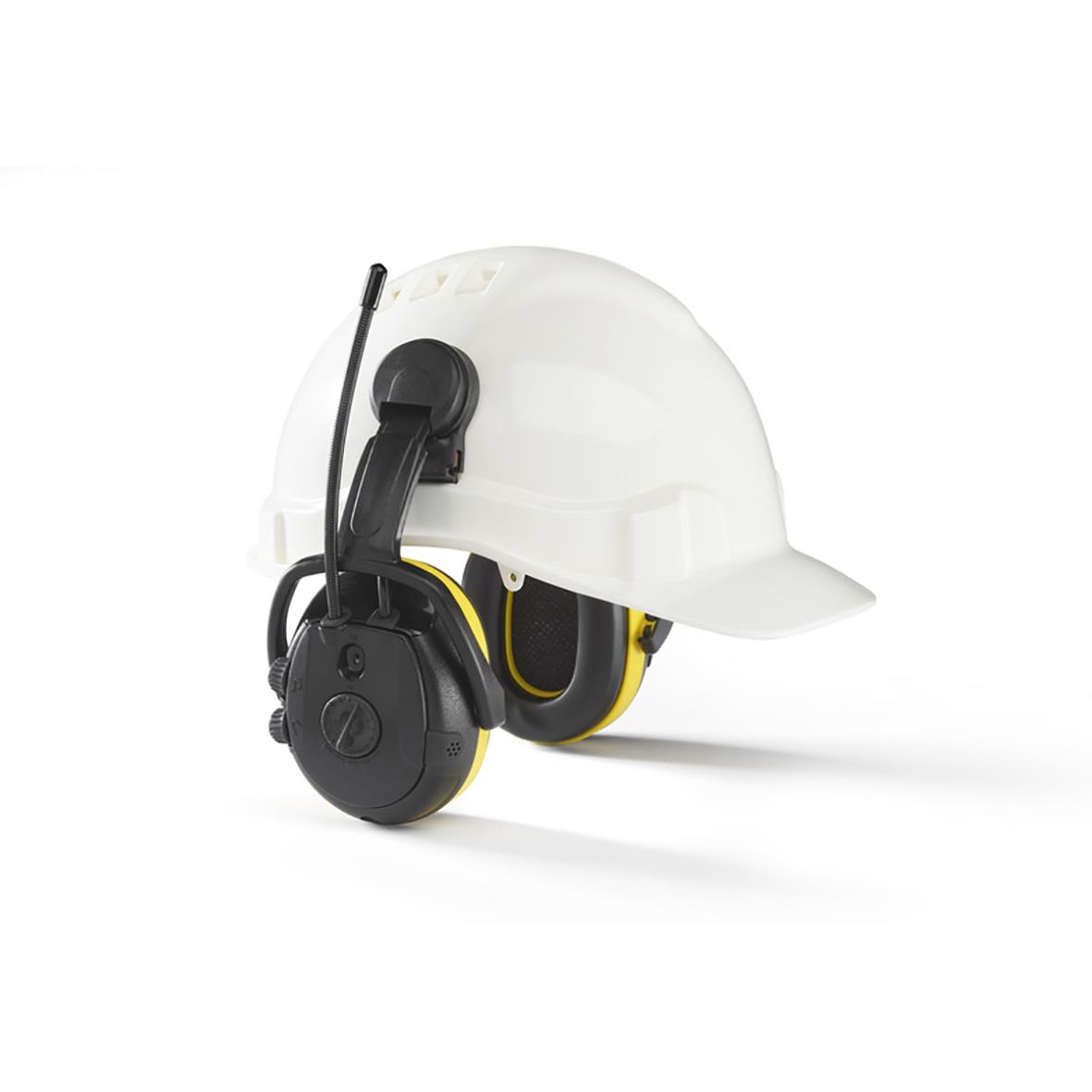 Hjälmkåpa Hellberg Secure 2C med hörlurar och 3,5mm AUX-ingång