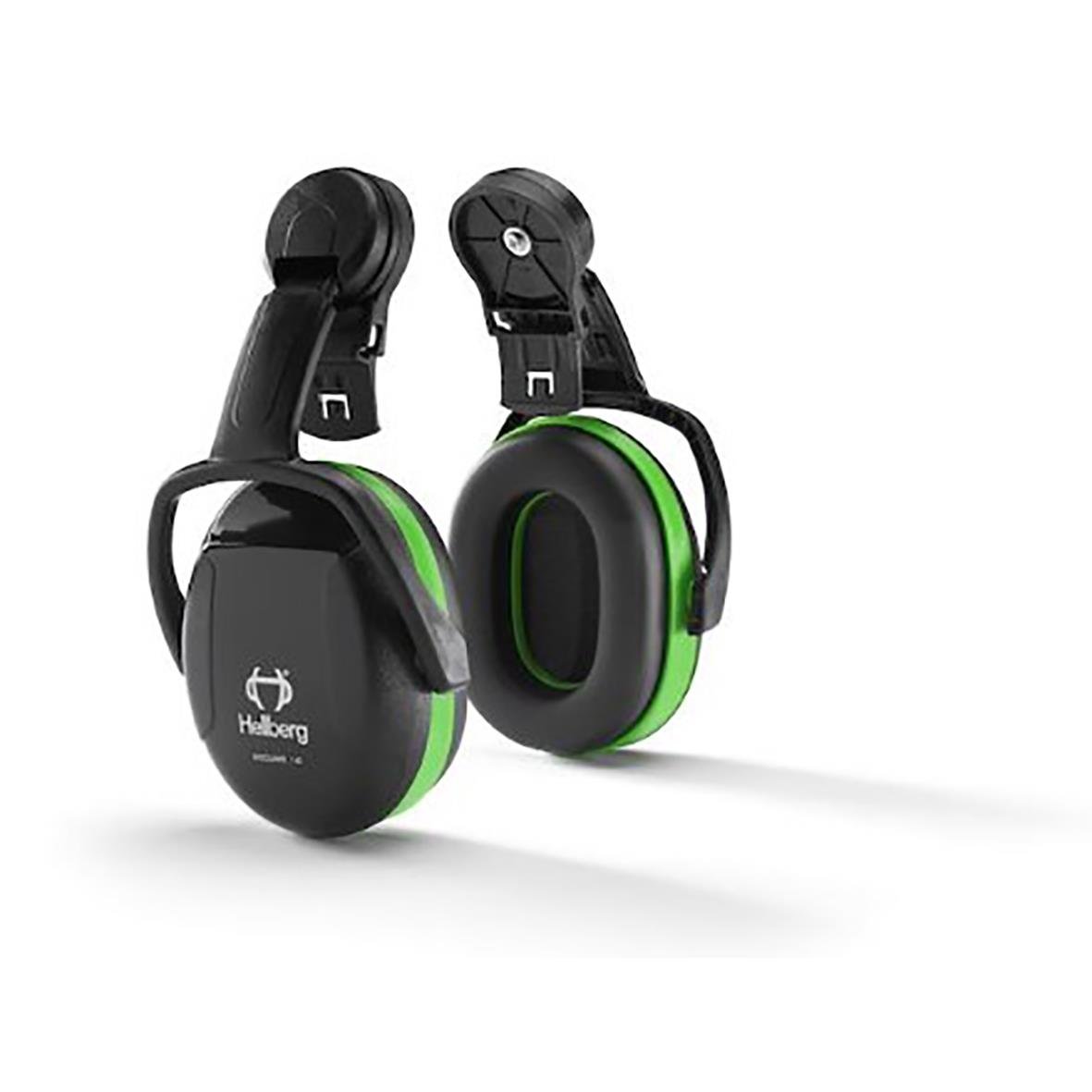 Hjälmkåpa Hellberg Secure 1C, svart med gröna detaljer, hörselskydd