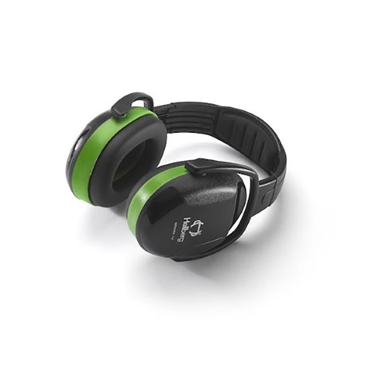 Hörselkåpa Hellberg Secure 1H med hjässbygel i svart och grönt