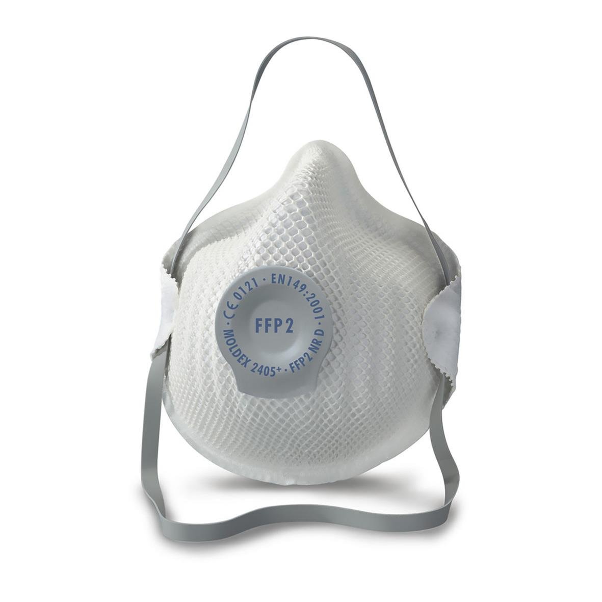 Halvmask Moldex FFP2 med ventil och filter för skydd mot partiklar