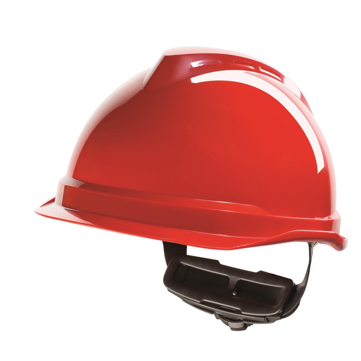 Röd skyddshjälm MSA V-Gard 520 oventilerad