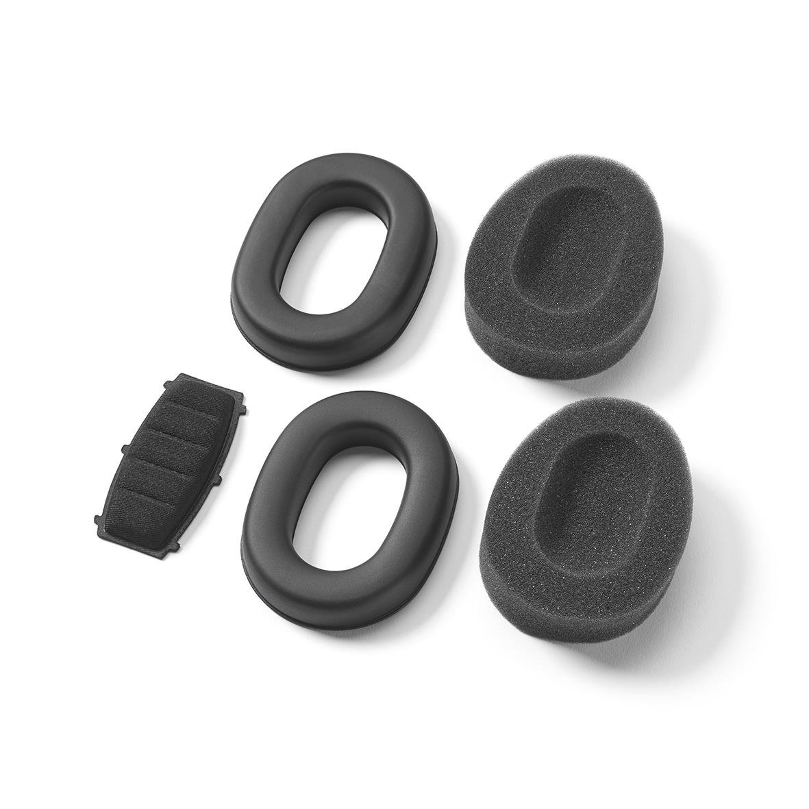 Hörselkåpor med skum- och gummidel samt justerbar huvudband