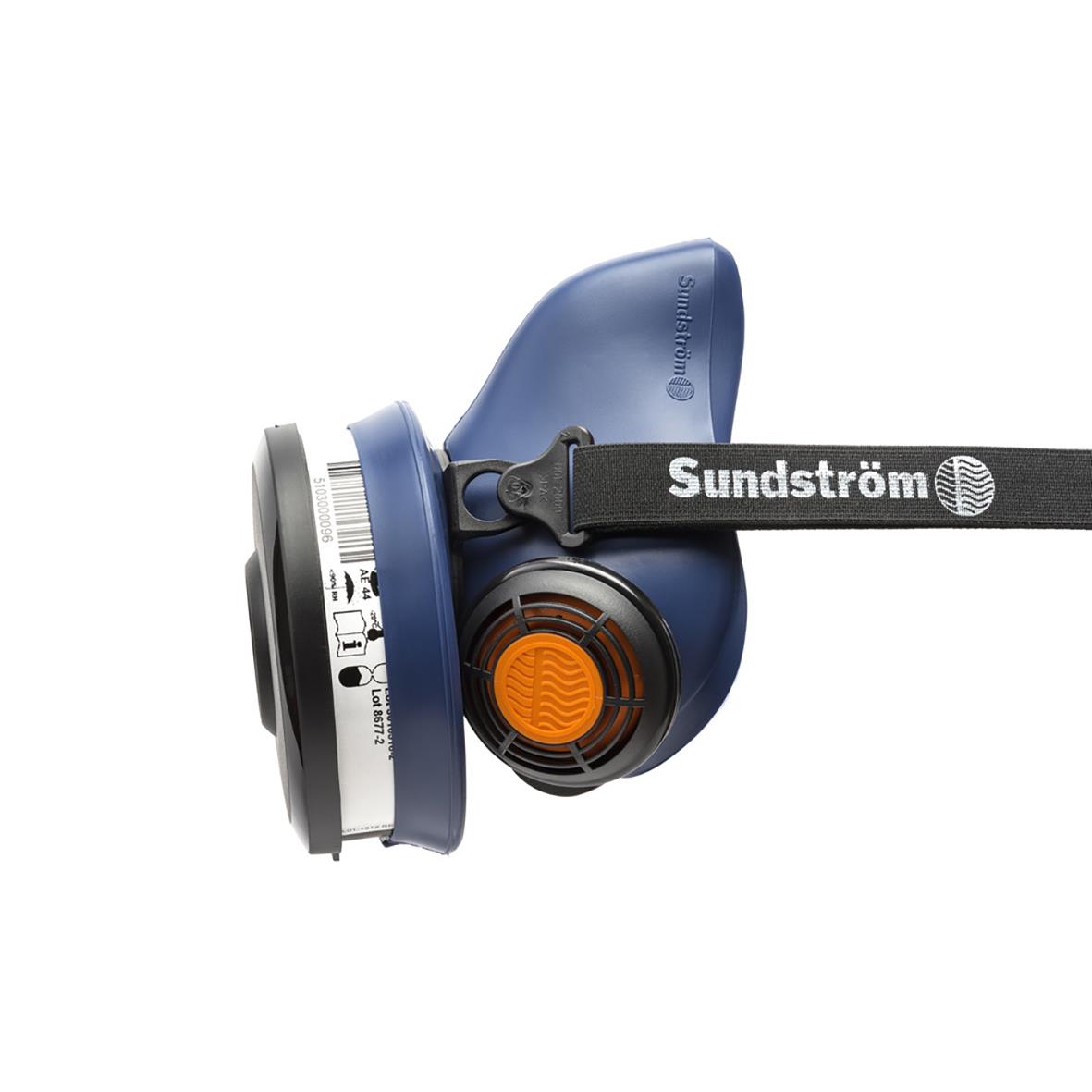 Halvmask Sundström SR100 i silikon med andningsventil och justerbar rem