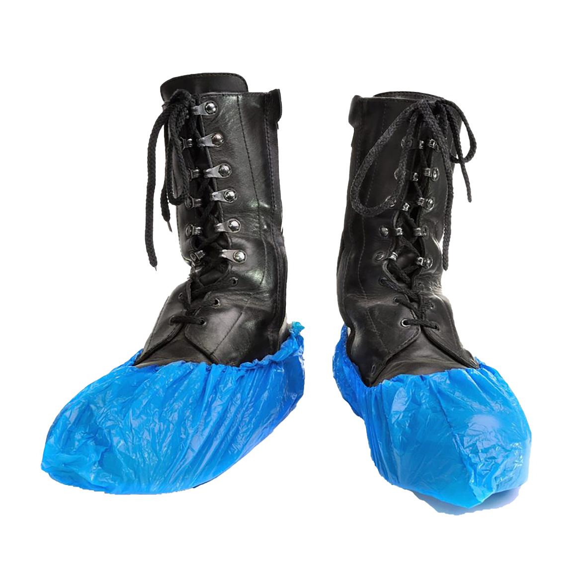 Skoskydd Premium blå L, skyddar skor mot smuts och vatten, elastiskt och bekvämt, passar för utomhusbruk.